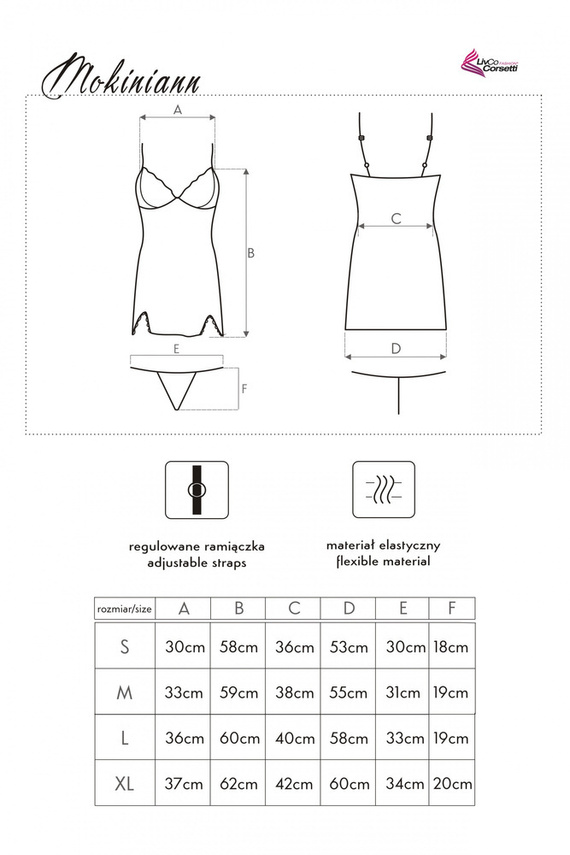 Mokiniann LC 93007 Női ing + tanga LivCo Corsetti Fashion LivCo Corsetti Divat