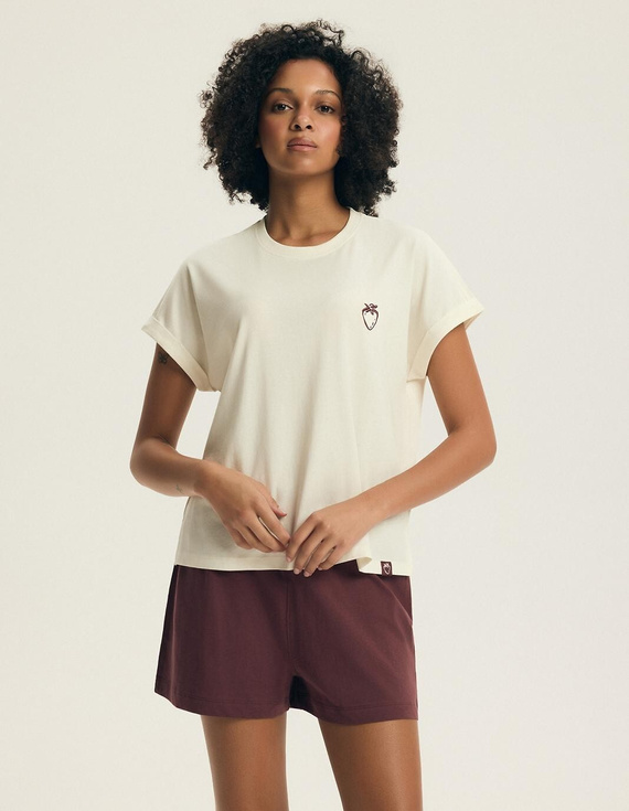 Henderson Evika 44464 női pizsama – pamut, gyümölcs hímzés, rövidnadrág