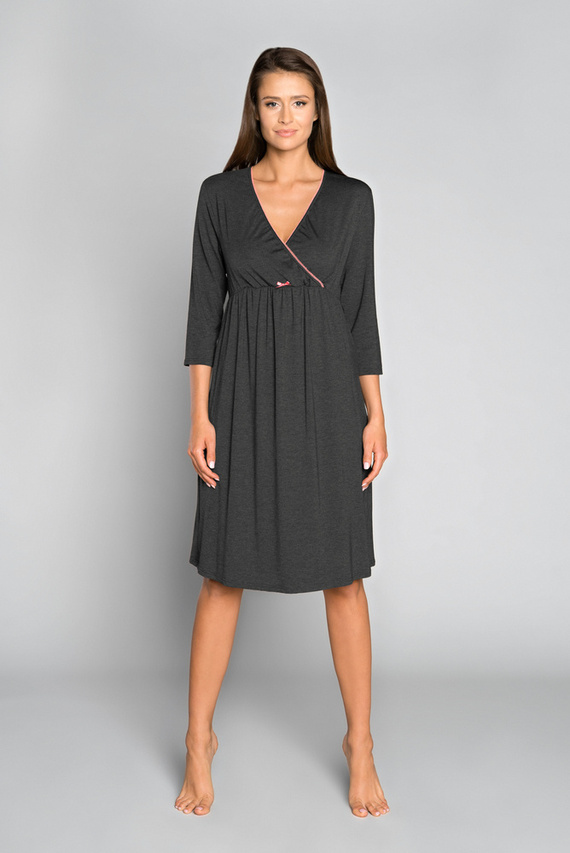 Italia Fashion kismama és szoptatós 3/4 ujjú szonáta - sötét melange/szőrzet