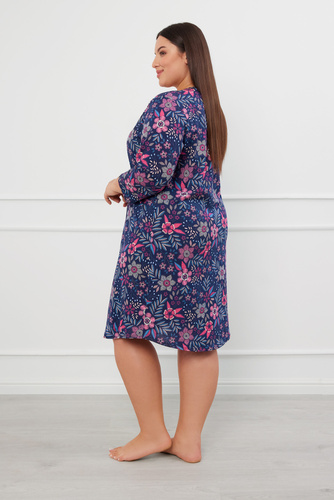 Népi kigombolt hálóing, 3/4 ujjú Olasz divat - print