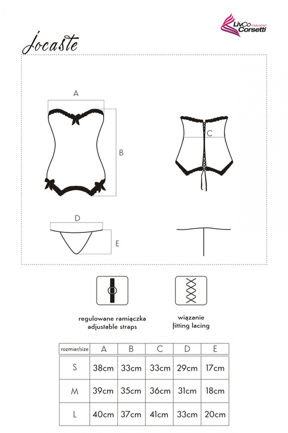Jocaste LC 16039 Fűző + G-string LivCo Corsetti divat