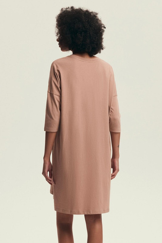 43692 Dextra Női Henderson barack pamut póló, 3/4 ujjú, nyomtatással