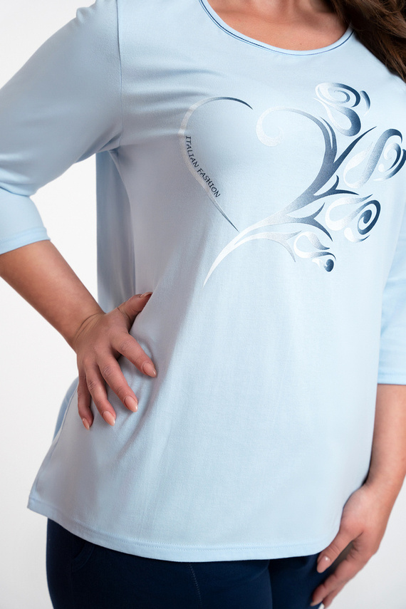 Arietta női pizsama 3/4 ujjú és 3/4 nadrág olasz divat - kék