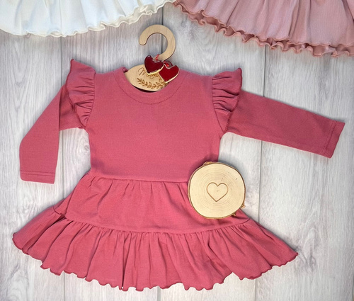 Mamatti SP504 Kislány ruha pillangó ujjakkal 97% pamut