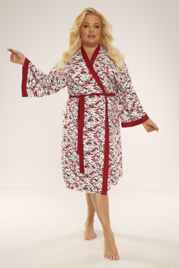 468/473 Mia Női köntös Plus Size Forex - bordóbarna színű