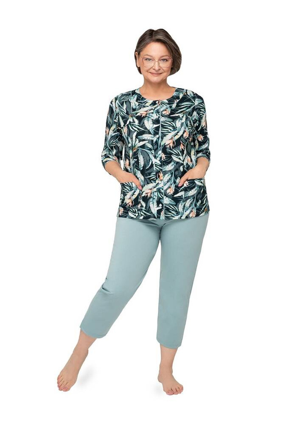 201 Maria II Piżama damska Martel czarny turkusowy 21