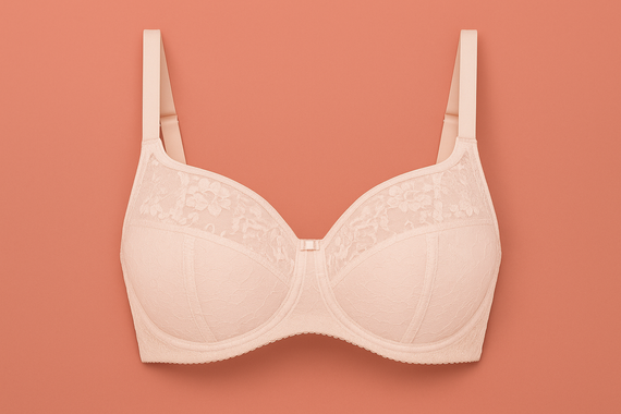 VB-435 Melltartó - félig áttetsző, csipkével Vena nude