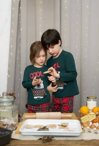 Tess Gyermek pizsama Italian Fashion - zöld/print