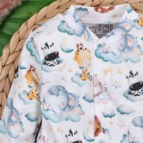 ABN-5610 Nini's Little Dreamers organikus pamut baba kaftán - nikkelmentes nyomógombok, biztonságos és kényelmes a baba számára