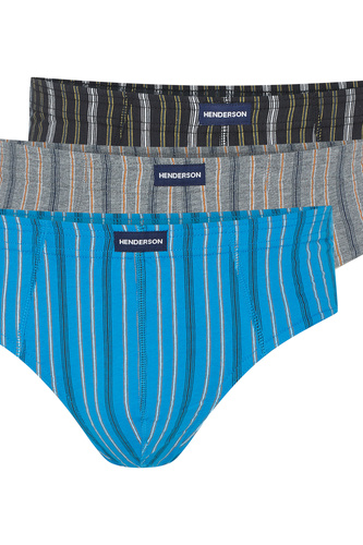 1446 K690 Henderson férfi alsónadrág szürke-türkiz-fekete-pamut, dobozonként 3 darab