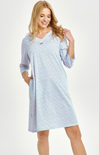 3449 Debora Női Taro ing - 100% pamut, hosszú ujjú, zsebek, gombos nyakkivágás, hosszú ujjú, gombos nyakkivágás