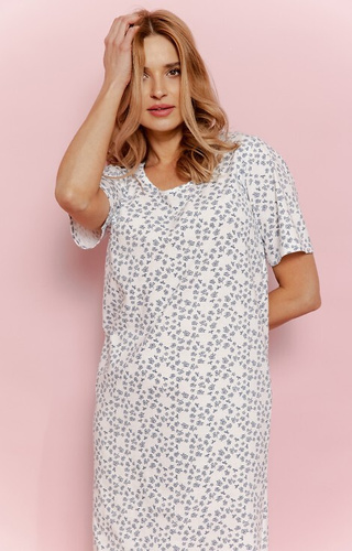 3419 Demi hálóing Taro-pamut, virágok, rövid ujjú, rövid ujjú