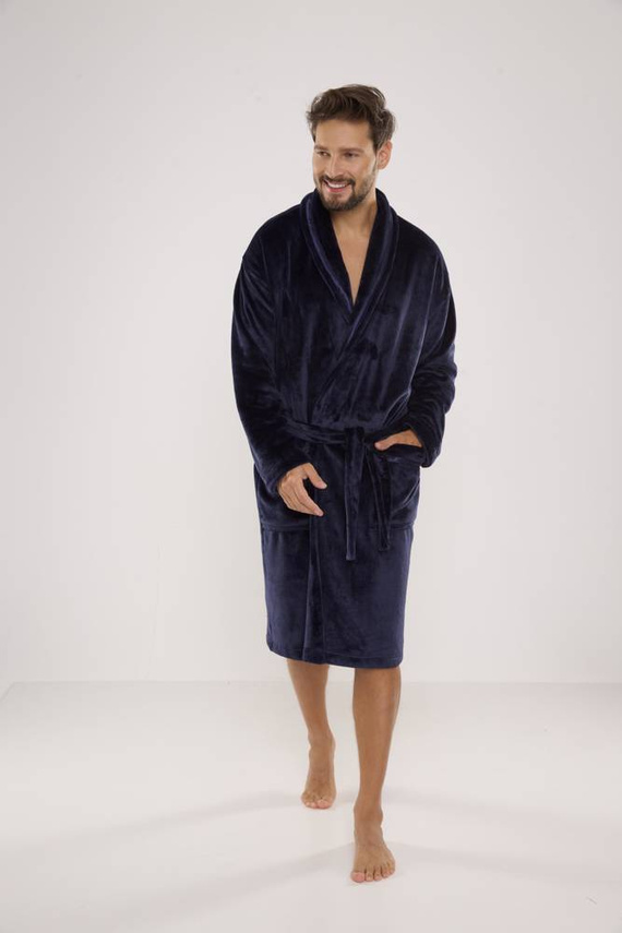 716 Rafael férfi köntös De lafense - tengerészkék