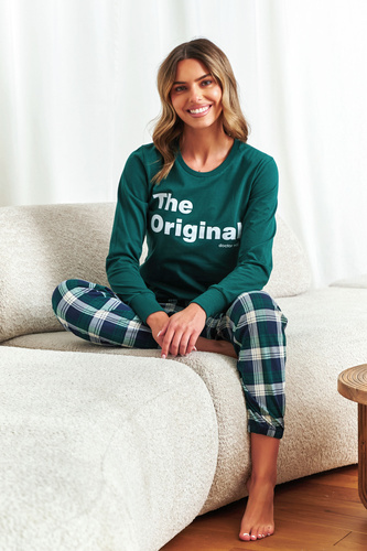 7340 Doctor Nap - Női pizsama "The Original" | 100% pamut, lengyel gyártmány - smaragdzöld