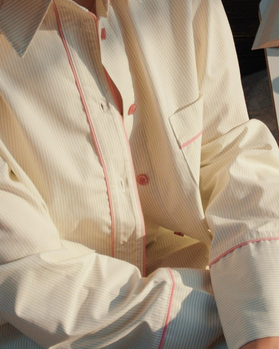 Sensis Raven női pizsama lime – pamut ing és hosszú nadrág szett