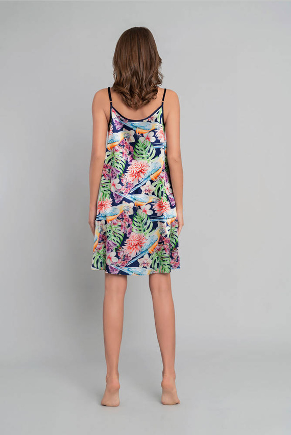 Polynesia Női hálóing, keskeny pántos Olasz divat - virágos mintás