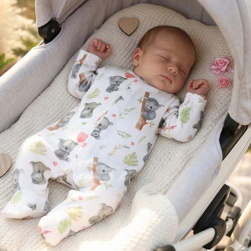 Nini baba rugdalózó Sweet Koala 100% bio pamut – újszülötteknek