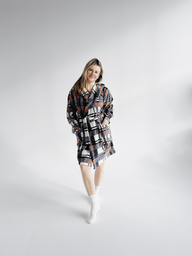 031 De Lafense fürdőköpeny takaró - meleg gyapjú női fürdőköpeny Super Cozy, teve színű, camel