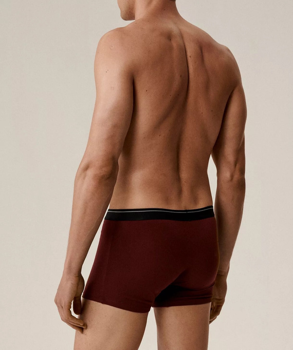 Férfi boxeralsó 3MH-011/25 lila-fekete-khaki pamut, 3-as csomag, kényelmes szabásvonal