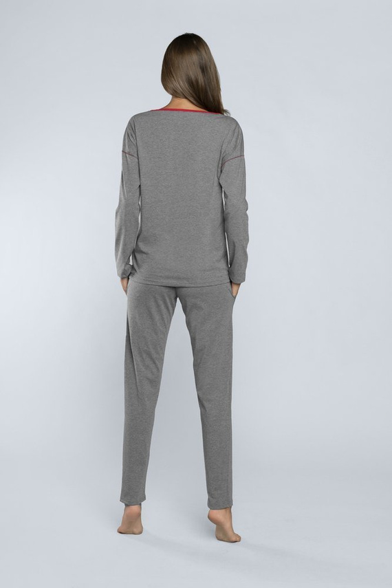 Accent női pizsama hossza. ujj, hossz. nadrág Italian Fashion - sötét melange