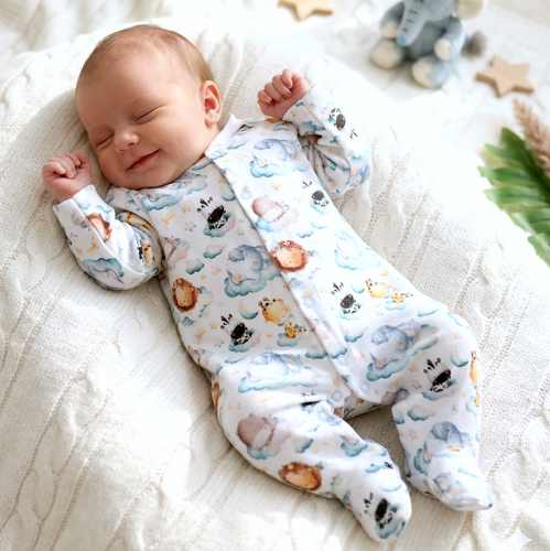 ABN-5608 Little Dreamers Nini baba pizsama organikus pamutból - 100% biztonság, nikkelmentes kötőelemek, lengyel gyártás