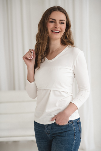 Milk&Love Milk Shirt kismama és szoptatós felső 7/8 ujj white