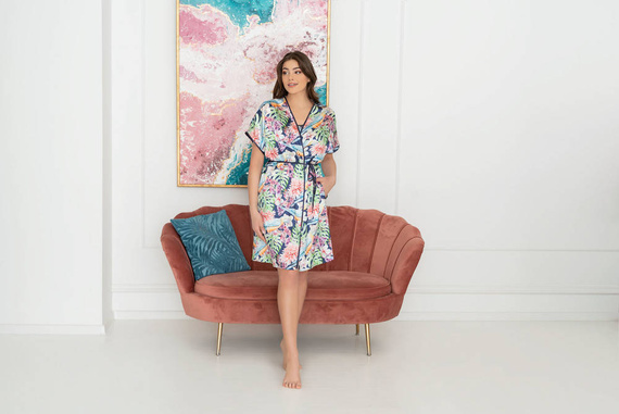 Polinézia Női fürdőköpeny Olasz divat - virágmintás