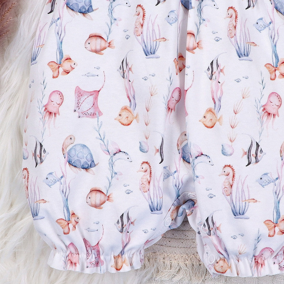 ABN-5481 Vízalatti világ Nini babaruha - organikus pamut, rövid ujjú, rövid ujjú