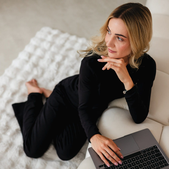 Eevi for Women Hosszú ujjú blúz fekete - Pamut + Modal, elegáns, kényelmes, kényelmes