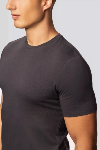 Urban férfi pamut póló grafit- Klasszikus szabás, kiváló minőség, rugalmasság, egész napos kényelem