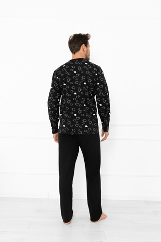 Férfi pizsama Wito - hosszú ujjú és hosszú nadrág, pamut MEGA SOFT Olasz divat