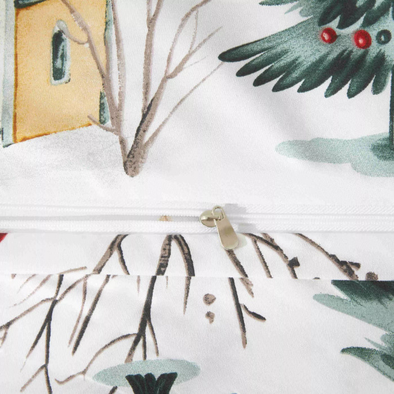 Xmass síelés karácsonyi microsatin ágynemű fehér I25 Spod Igły i Nitki - puha, sima és tartós