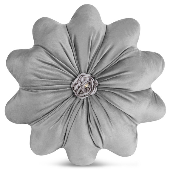 Flores Eurofirany virág alakú díszpárna Ø40 cm silver