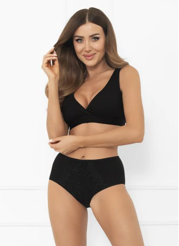 Libra maxi női bugyi csipkével | Italian Fashion fekete