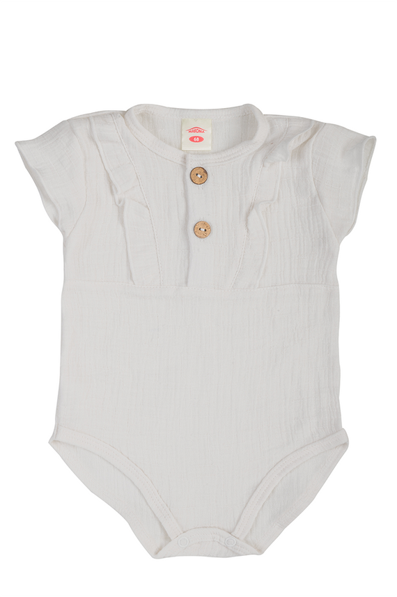 03235GKRE Body KR Girl Just Muslin ecru Makoma muszlinowe body niemowlęce