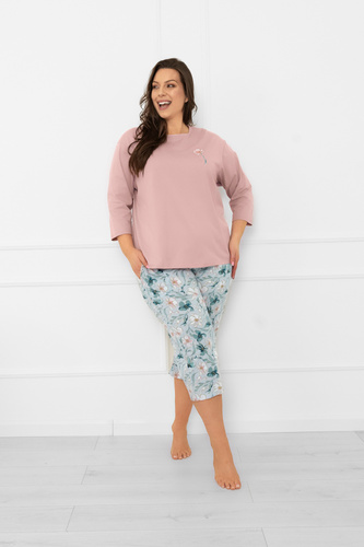 Női pizsama Perlis - 3/4-es ujjú és nadrág, pamut Italian Fashion