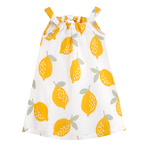 Lemons muszlin pántnélküli ruha Pinokio citromos mintával