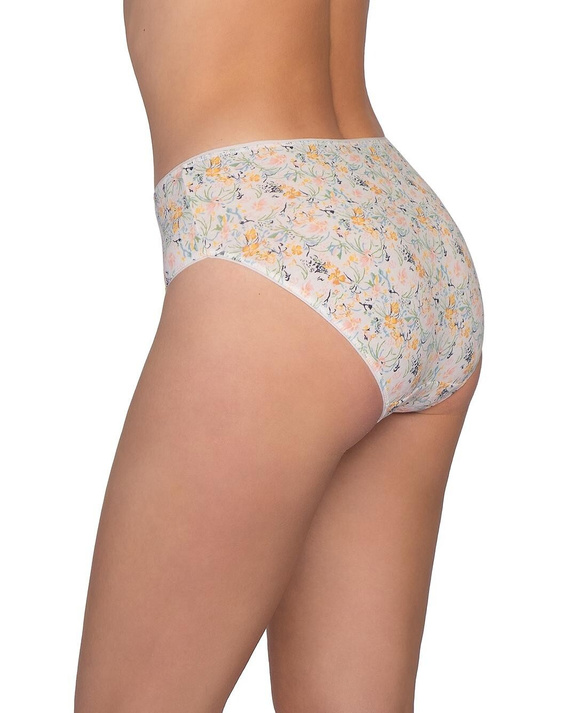 Figi L-120 BI-105 Lama pamut női bikini alsó 3 db-os csomag, virágos mintával