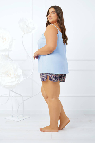 Gonesa Női pizsama vékony pántos, rövidnadrág olasz divat - kék/print