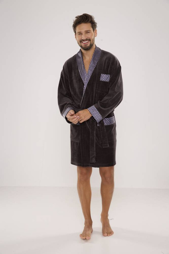 772 Bonjour férfi forex fürdőköpeny - grafit