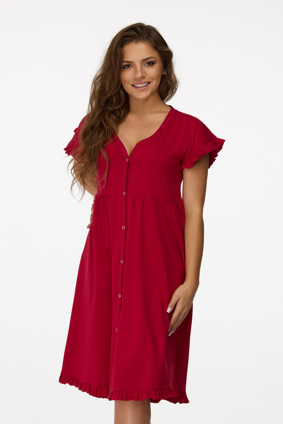 nincs. 22 Terhességi hálóing Senizo bordó 100% pamut, rövid ujjú, szoptatós gombos hálóing