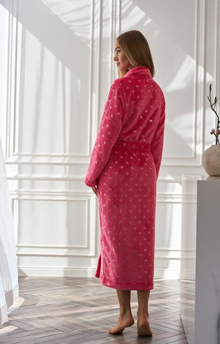 2552 Cora női hosszú köntös L&L málna - elegancia és kényelem egyben