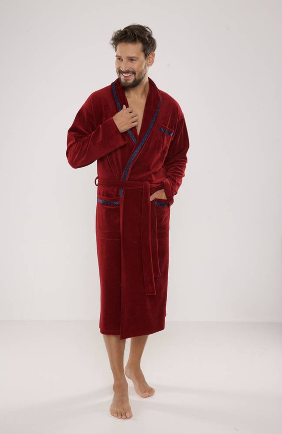 666 Ronaldo férfi köntös De Lafense - gesztenyebarna színű