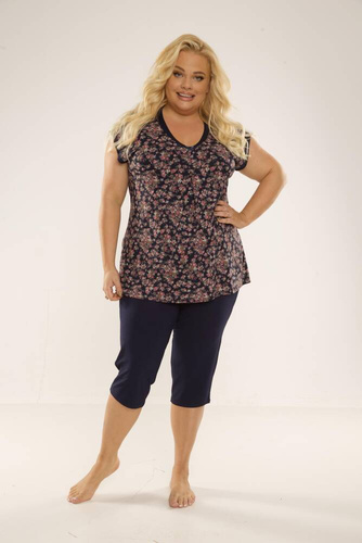 489/491 Mia női plus size pizsama Forex - tengerészkék