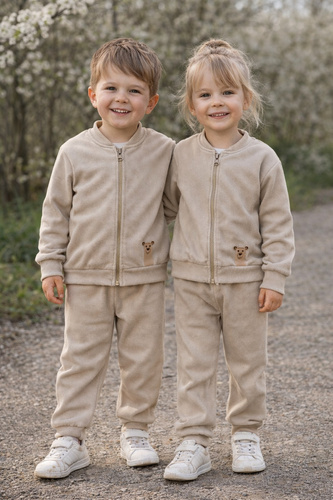 Misio Bambarillo bézs baby cord szett gyerekeknek