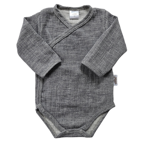 Muszlin bodysuit Just Muslin 03235N Makoma navy - hosszú ujjú, borítékolható, 100% pamut, 100% pamut