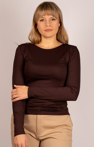 Manati Női hosszú ujjú blúz Babell barna - viszkóz elasztánnal