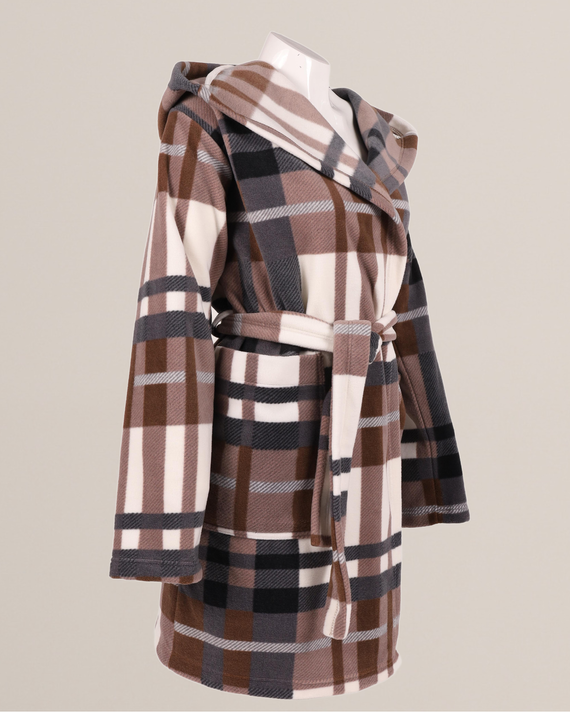 031 De Lafense fürdőköpeny takaró - meleg gyapjú női fürdőköpeny Super Cozy, barna, barna