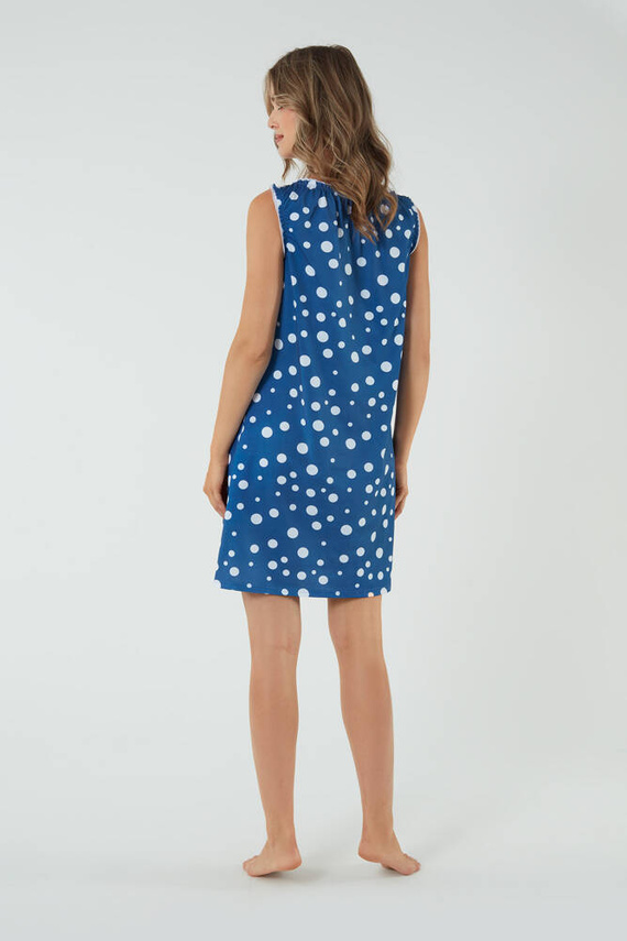 Raba hálóing és szoptatós ruha, széles pántos olasz divat - kék mintás