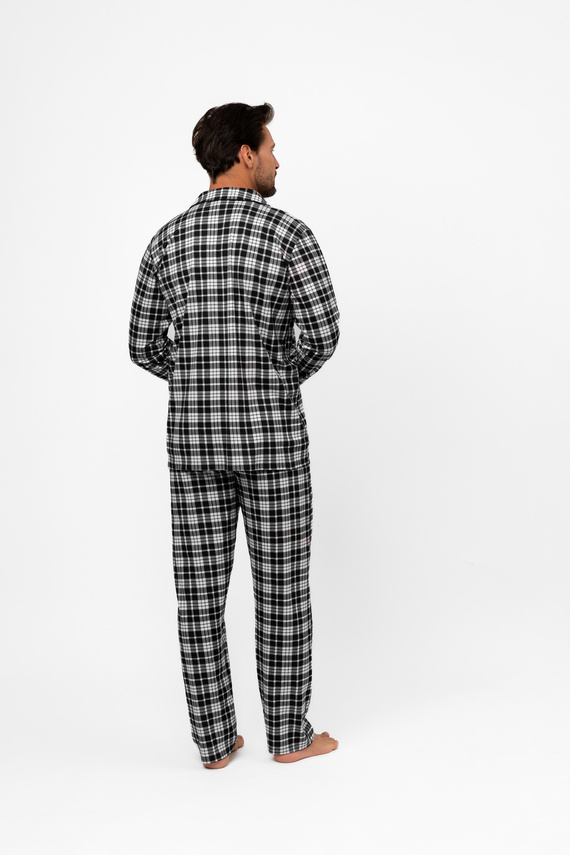 Férfi pizsama Klark - 100% pamut, hosszú ujjú és nadrágos Olasz divat